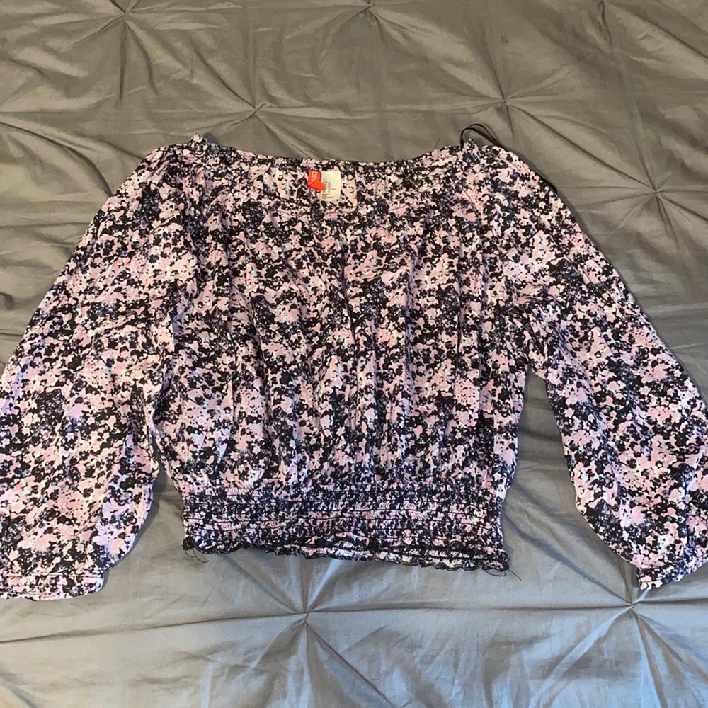 Off Shoulder Floral Blouse